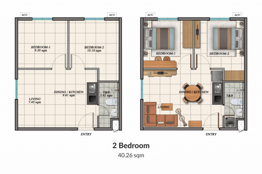 2 Bedroom Unit
